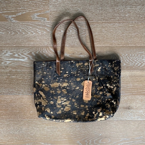 NWT Satchel Custom Made Designer Pony HandbagBrown